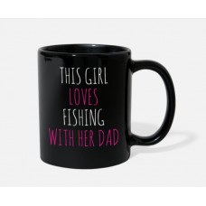 Fishing Daughter Father Black Mugs